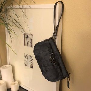 Navy blue Coach wristlet